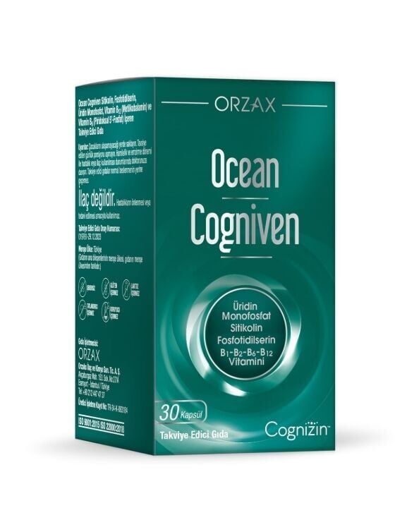 Orzax Ocean Cogniven 30 Kapsül | Cognizin® + B Vitamin Kompleksi