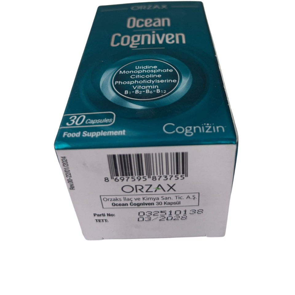 Orzax Ocean Cogniven 30 Kapsül | Cognizin® + B Vitamin Kompleksi